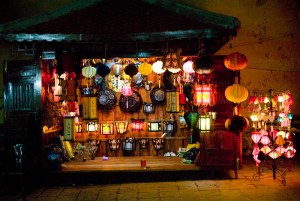 There are several lantern stall in Hoi An, looking particularly good in the evening.